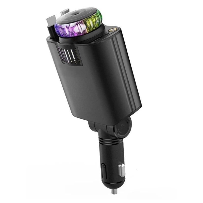 Bluejw 48W 3-Port USB Car Charger Adapter with Retractable Cable, Aroma Diffuser & Starlight Projector - Fast Charging for Phones, Smartwatch, Camera & More - Automobile Charger - Image 3